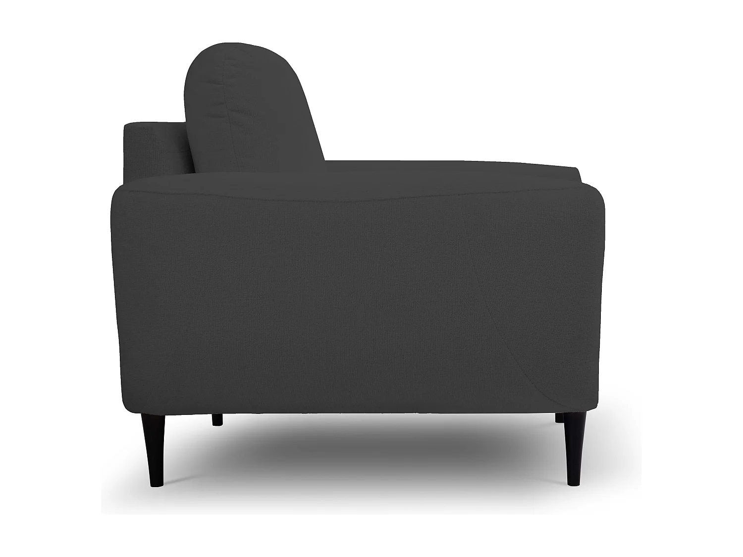 Fotel BOHO nowoczesny elegancki z drewnianymi nogami, z oparciem i podłokietnikami, do salonu i biura, rozmiar: 90x91x102cm GRAFITOWY