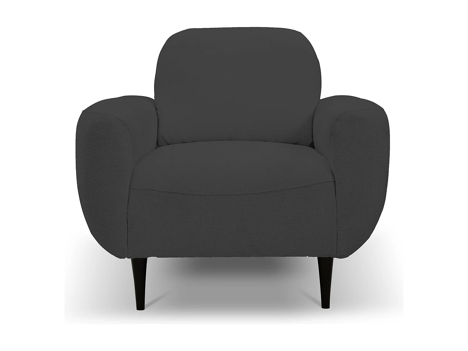 Fotel BOHO nowoczesny elegancki z drewnianymi nogami, z oparciem i podłokietnikami, do salonu i biura, rozmiar: 90x91x102cm GRAFITOWY