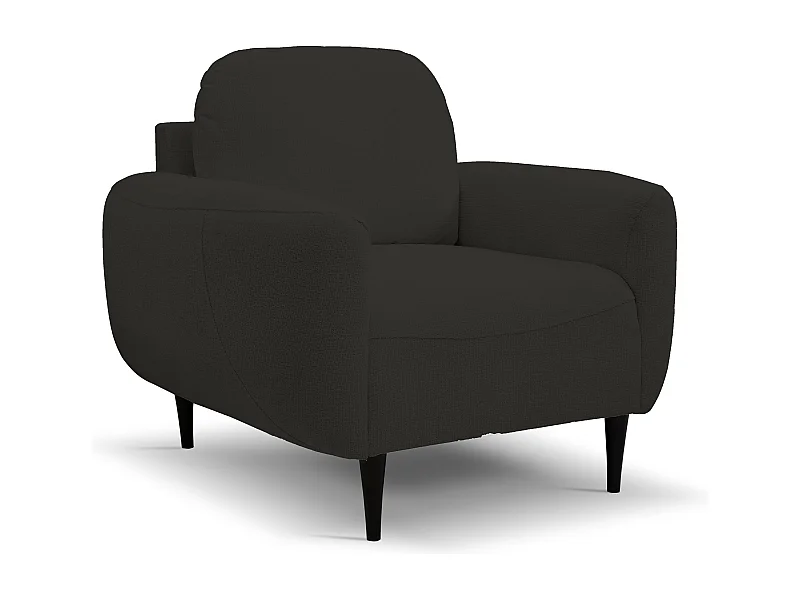 Fauteuil BOHO Moderne élégante chaise rembourrée avec pieds en bois, dossier et accoudoirs, 90x91x102 cm NOIR