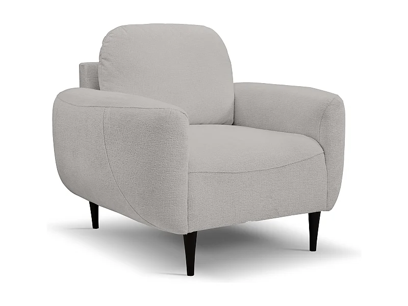 BOHO Fauteuil Moderne Elegante Stoffen Fauteuil met Houten Poten, Rugleuning en Armleuningen, 90x91x102cm GRAU