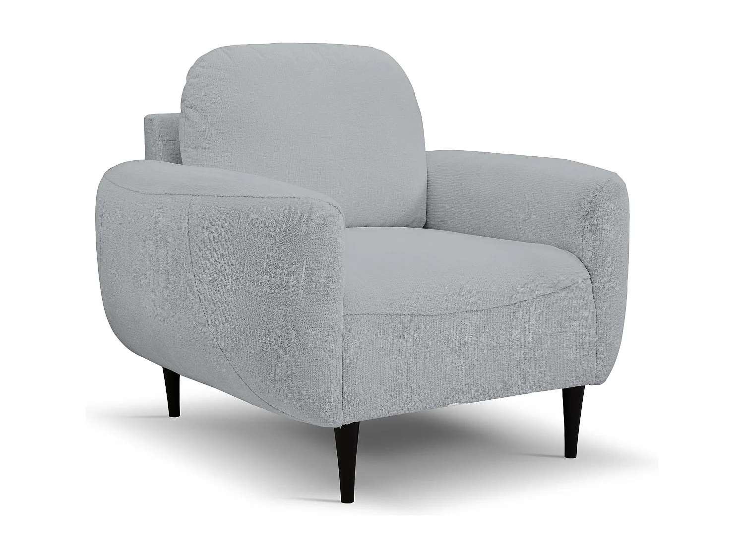 Fauteuil BOHO Moderne élégante chaise rembourrée avec pieds en bois, dossier et accoudoirs, 90x91x102 cm GRIS FONCÉ