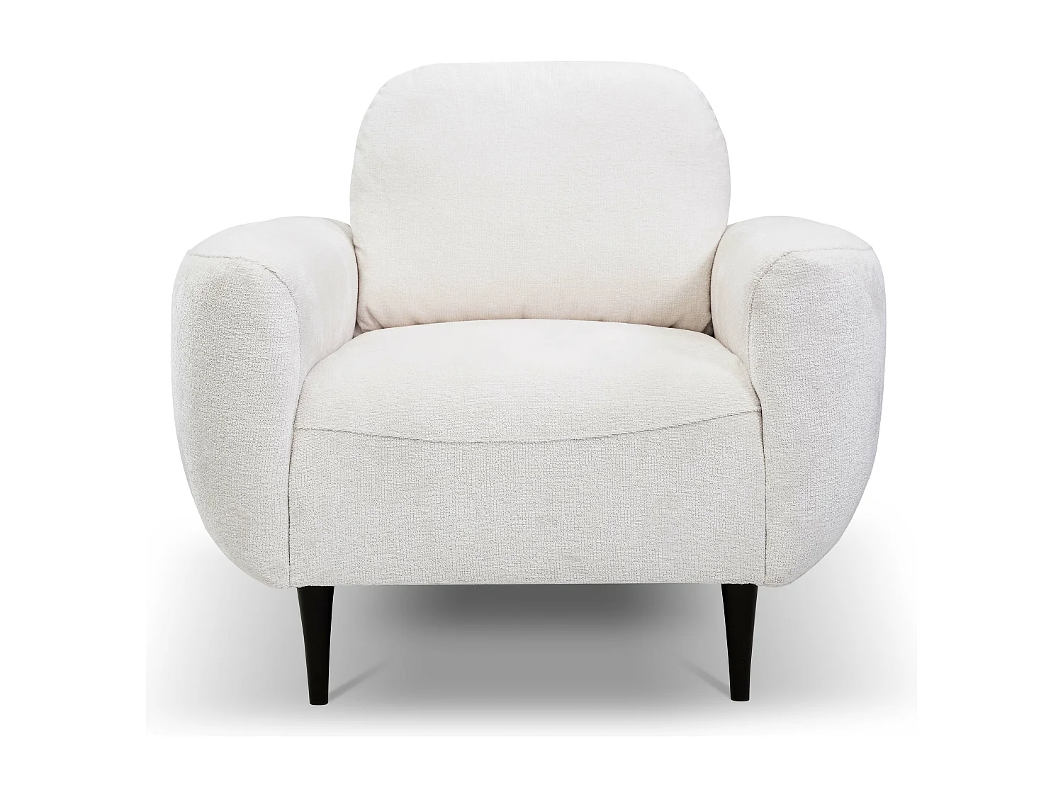 Fotel BOHO nowoczesny elegancki z drewnianymi nogami, z oparciem i podłokietnikami, do salonu i biura, rozmiar: 90x91x102cm KREMOWY