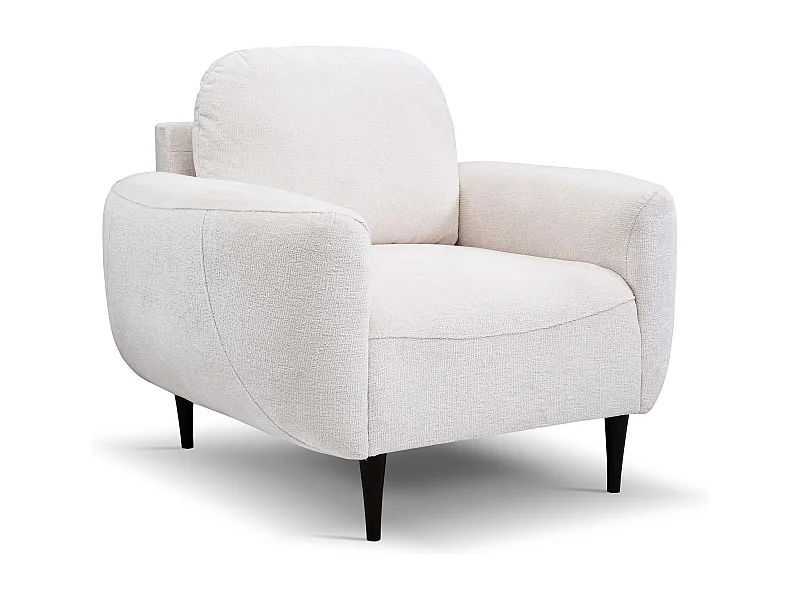 Fauteuil BOHO Moderne élégante chaise rembourrée avec pieds en bois, dossier et accoudoirs, 90x91x102 cm CREMAL