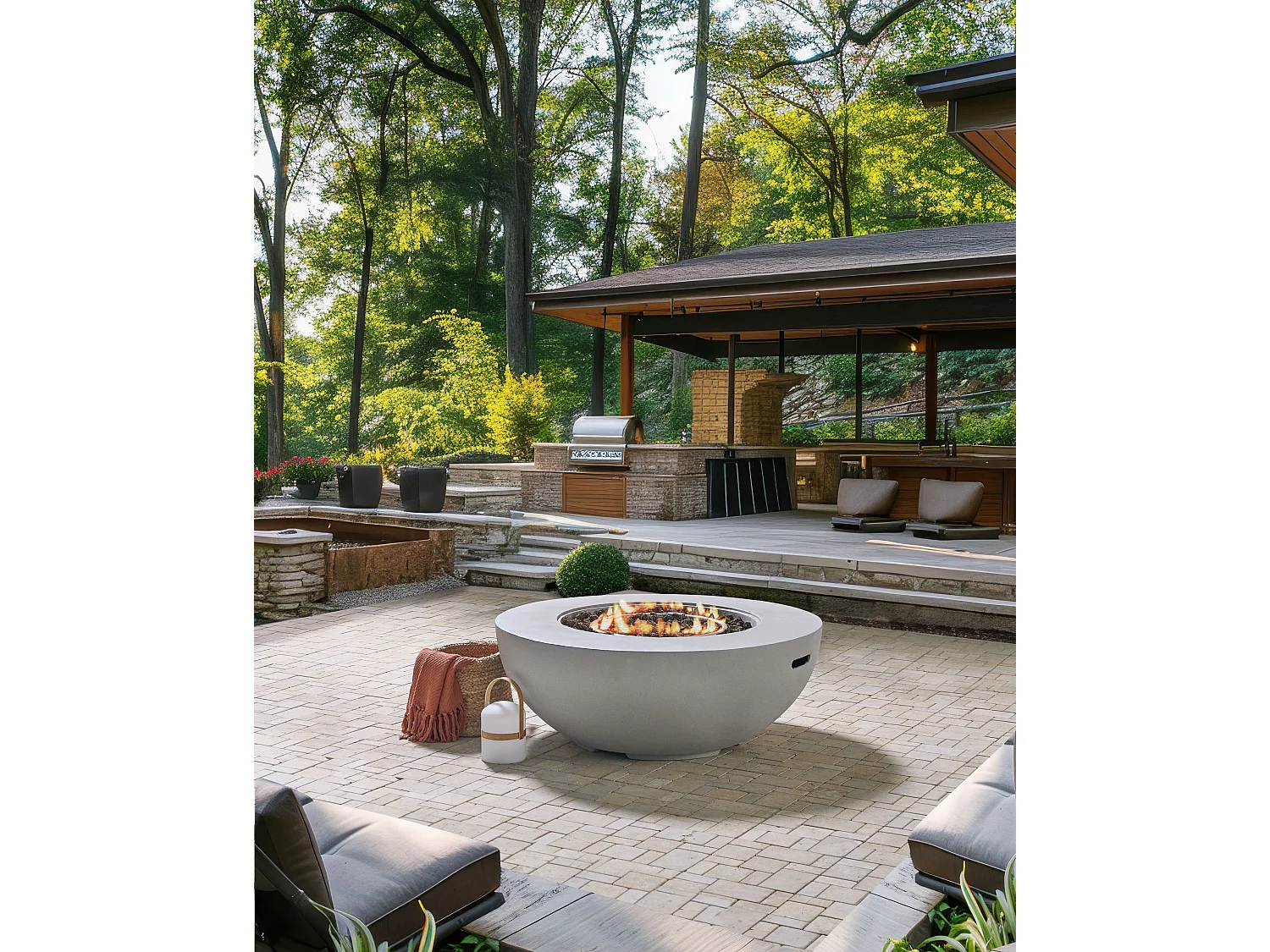 Foyer à gaz SURTSEY Béton Gris clair