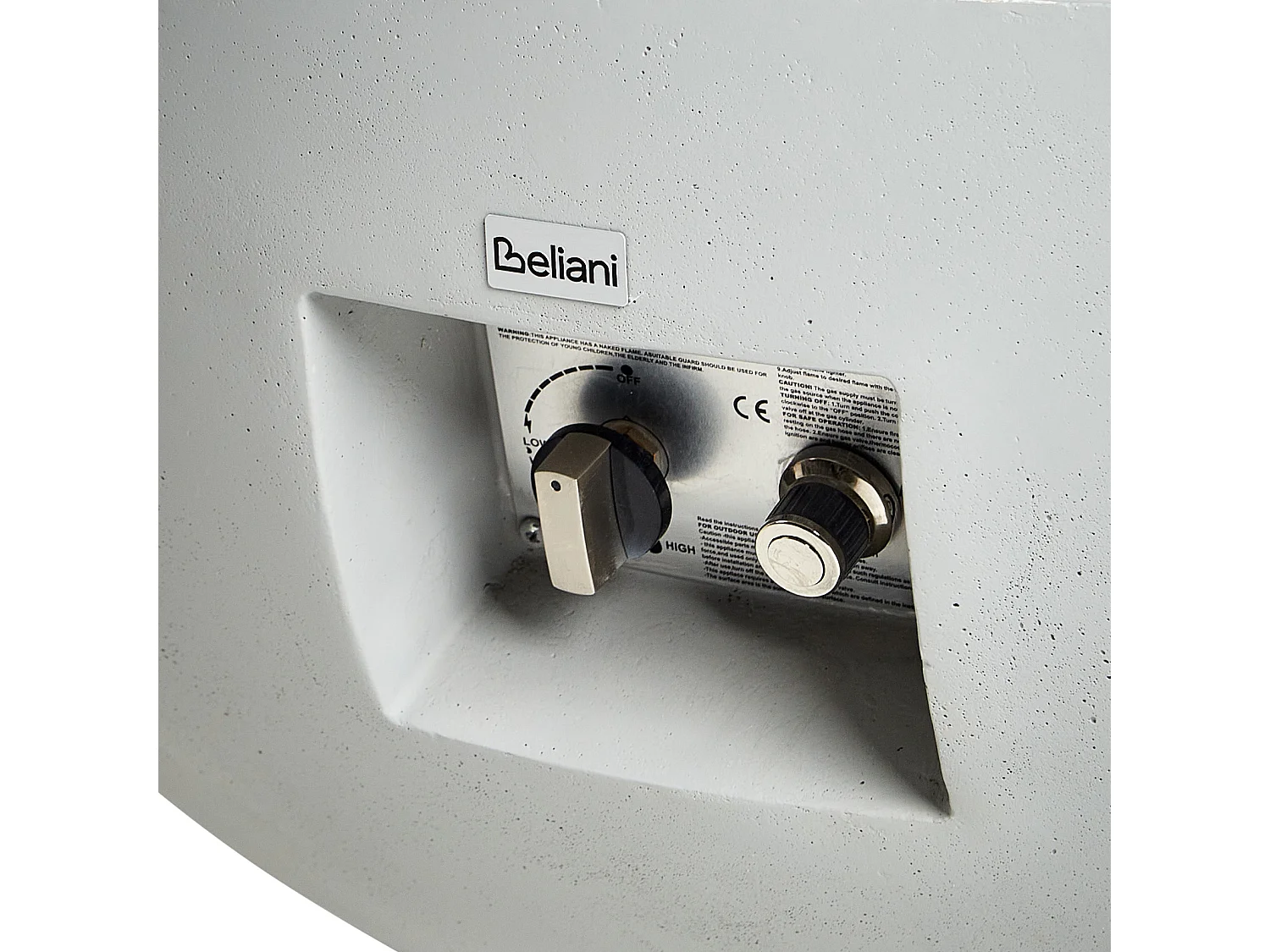 Foyer à gaz SURTSEY Béton Gris clair