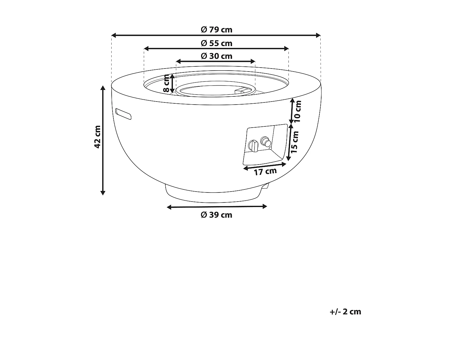 Palenisko ogrodowe jasnoszare DAISETU