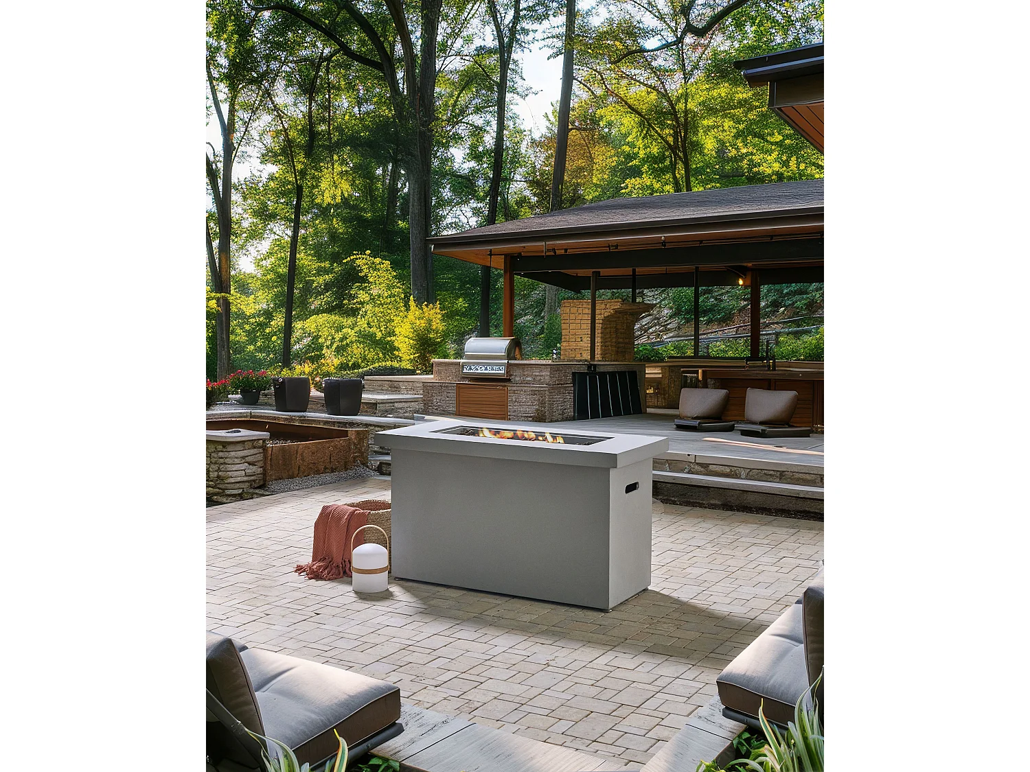 Camino a gas AMBRIM Cemento Grigio chiaro