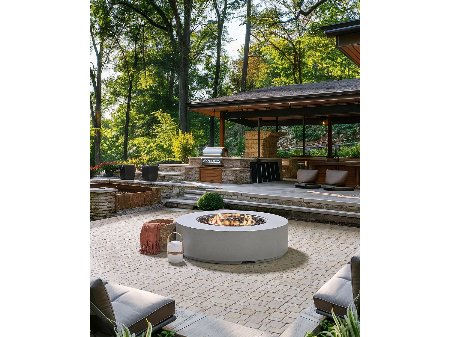 Foyer à gaz PACAYA Béton Gris clair