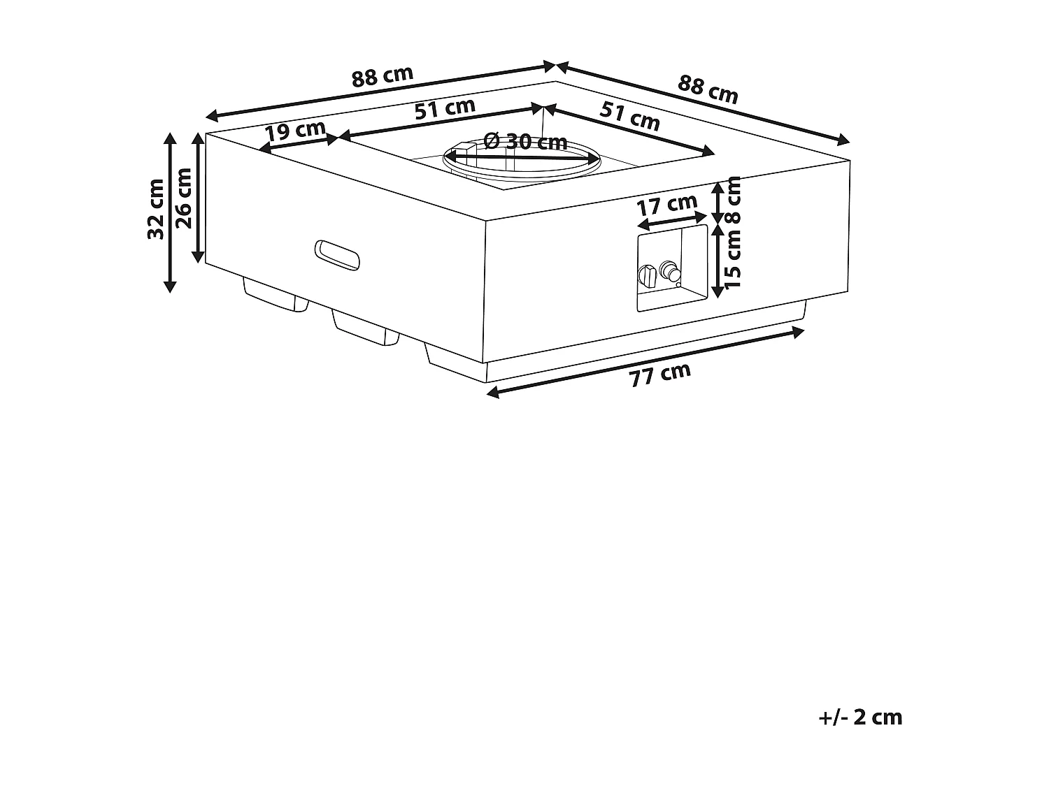 Foyer à gaz HEKLA Béton Gris clair