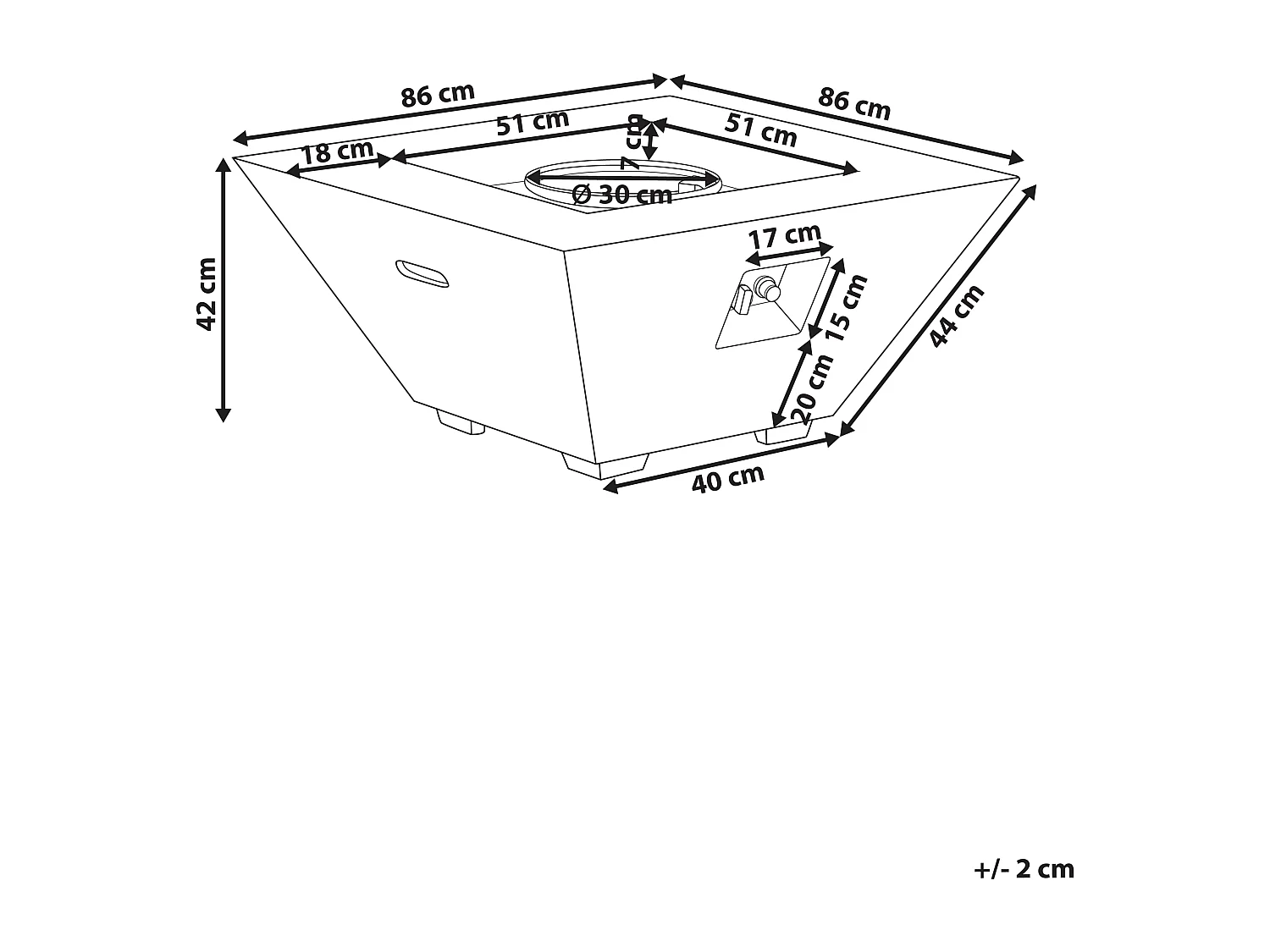 Foyer à gaz KATMAI Béton Gris clair