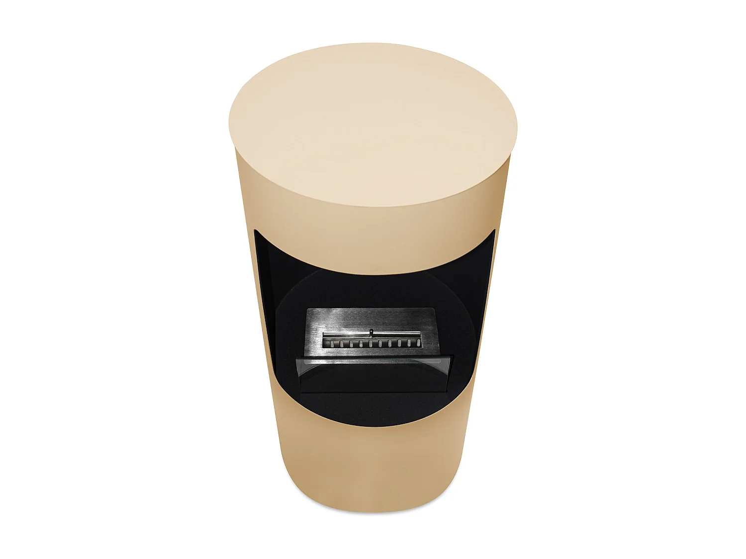 Giulio Cesare - Cheminée bioéthanol sur pied avec brûleur de 1,5L. Cheminée bioéthanol sur pied en acier inoxydable et verre trempé. Couleur tortue. Ø40x80 cm