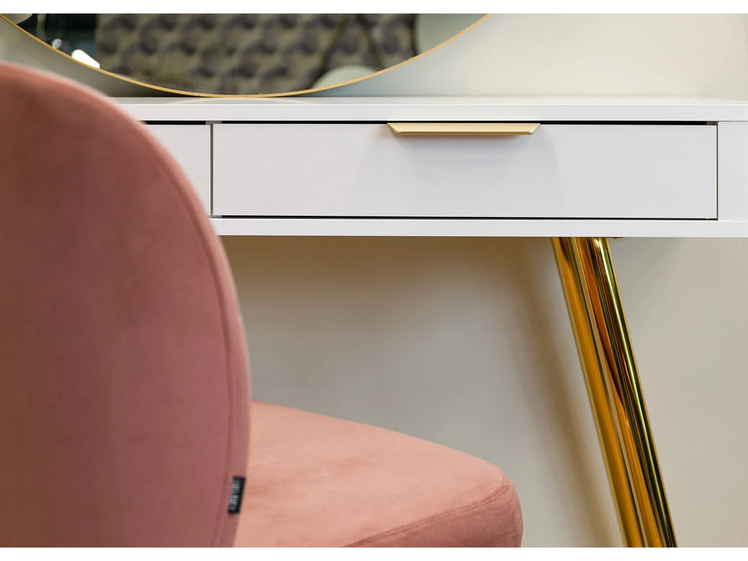 Consola con cajón - de pie - 112 cm - color blanco - OVAL