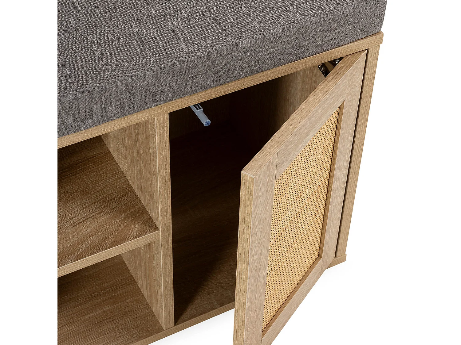 Banco zapatero Rafael Color Roble 6 Huecos y 1 Puerta