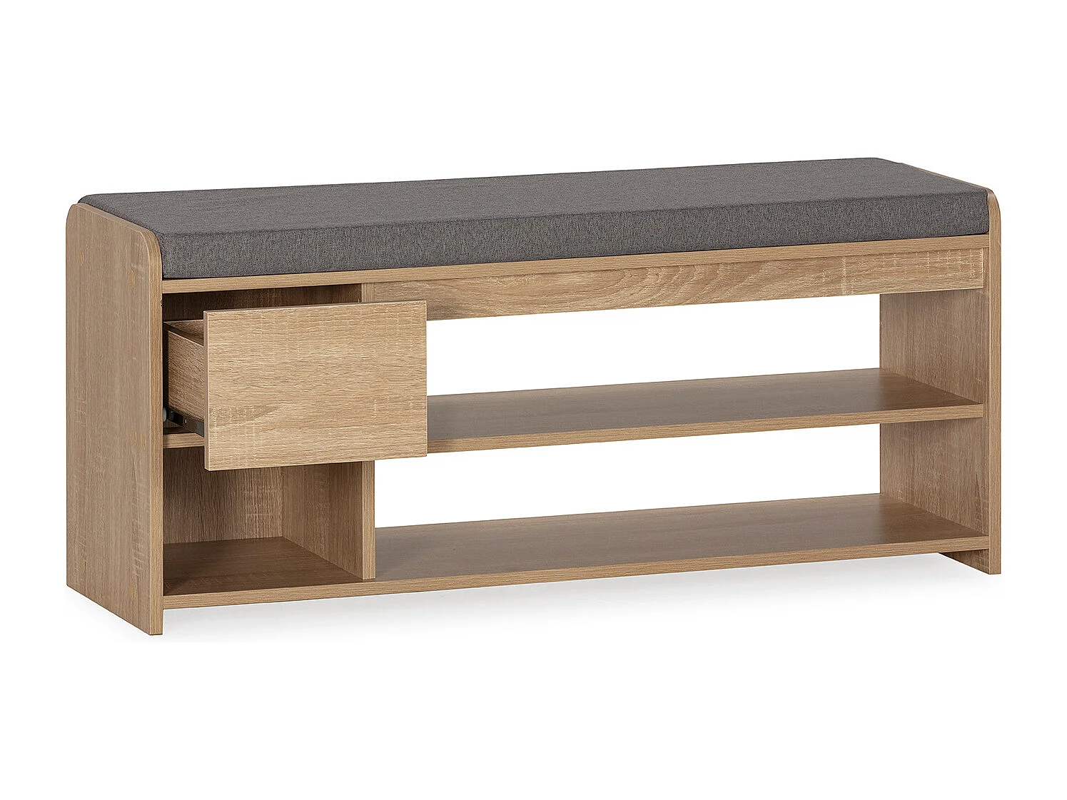 Banco zapatero Gabriel Color Roble 3 Huecos y 1 cajón