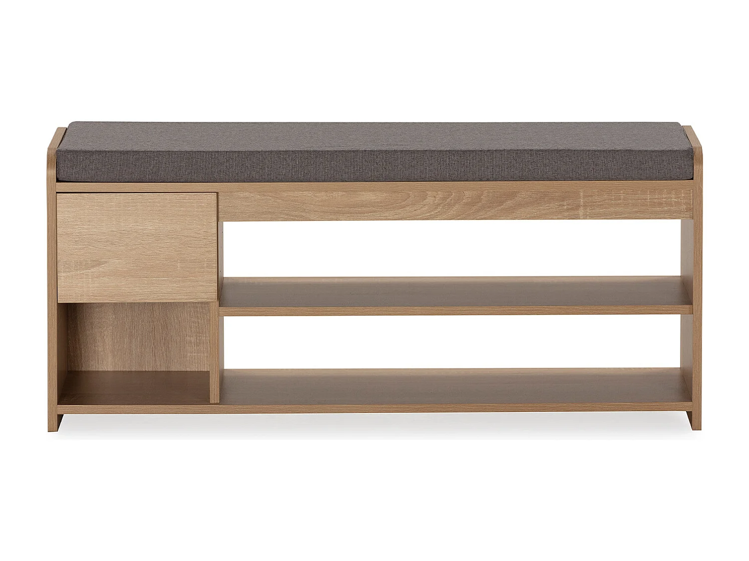 Banco zapatero Gabriel Color Roble 3 Huecos y 1 cajón