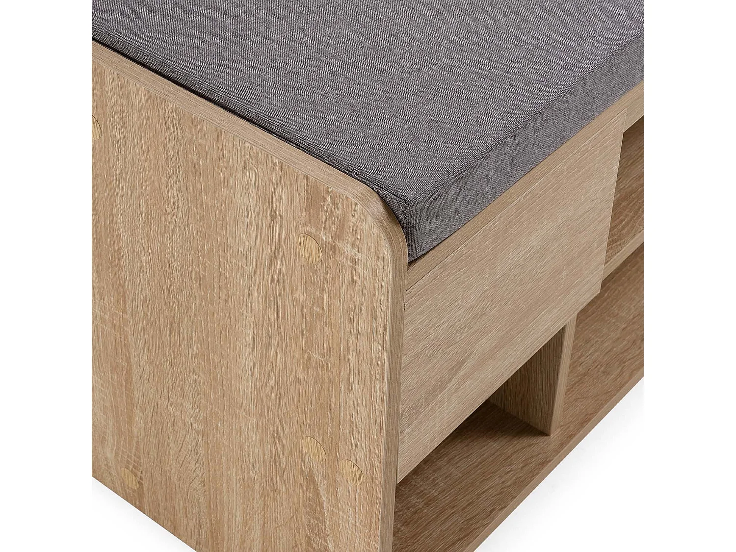 Banco zapatero Gabriel Color Roble 3 Huecos y 1 cajón