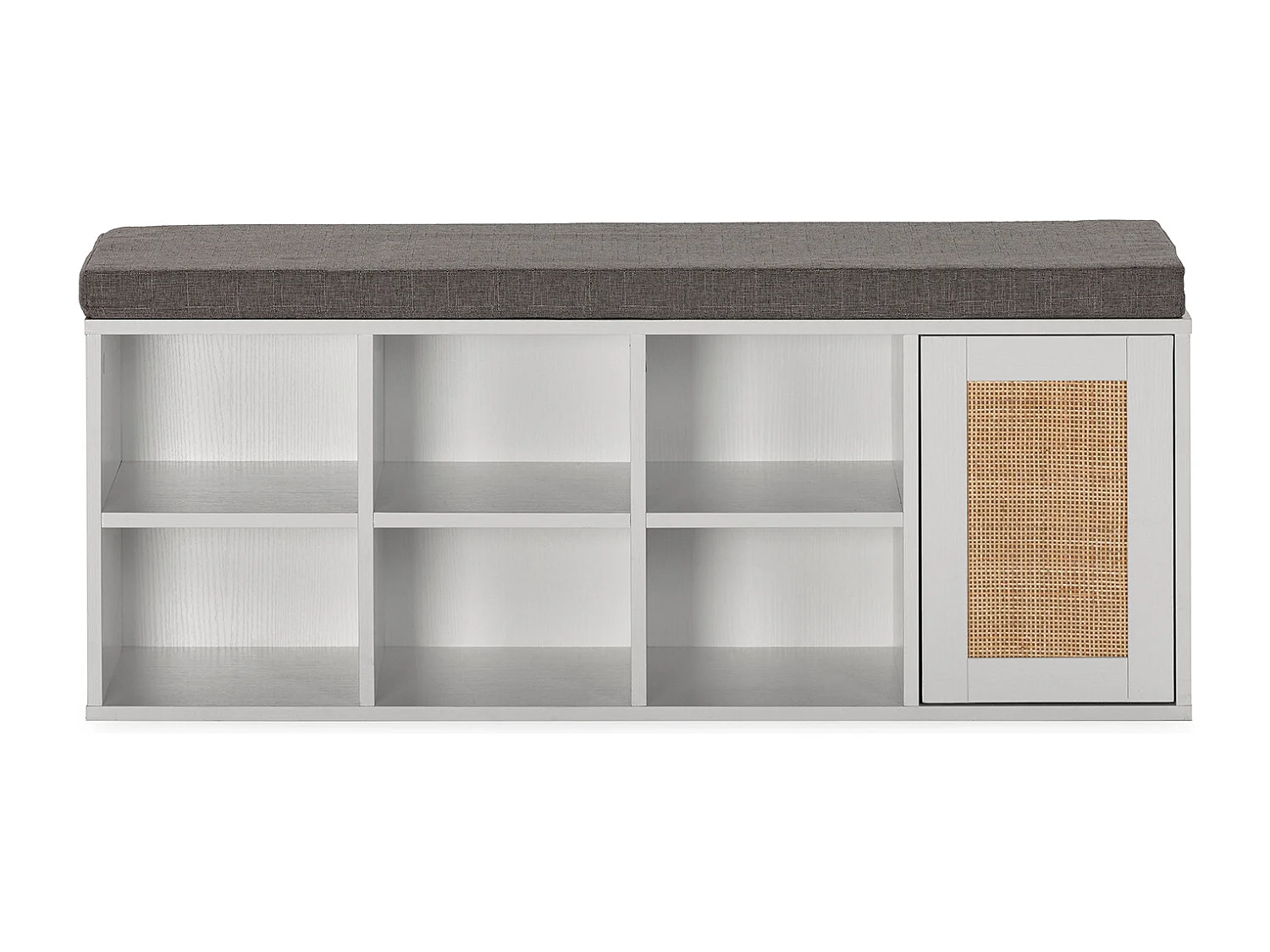 Banco zapatero Rafael Color Blanco 6 Huecos y 1 Puerta