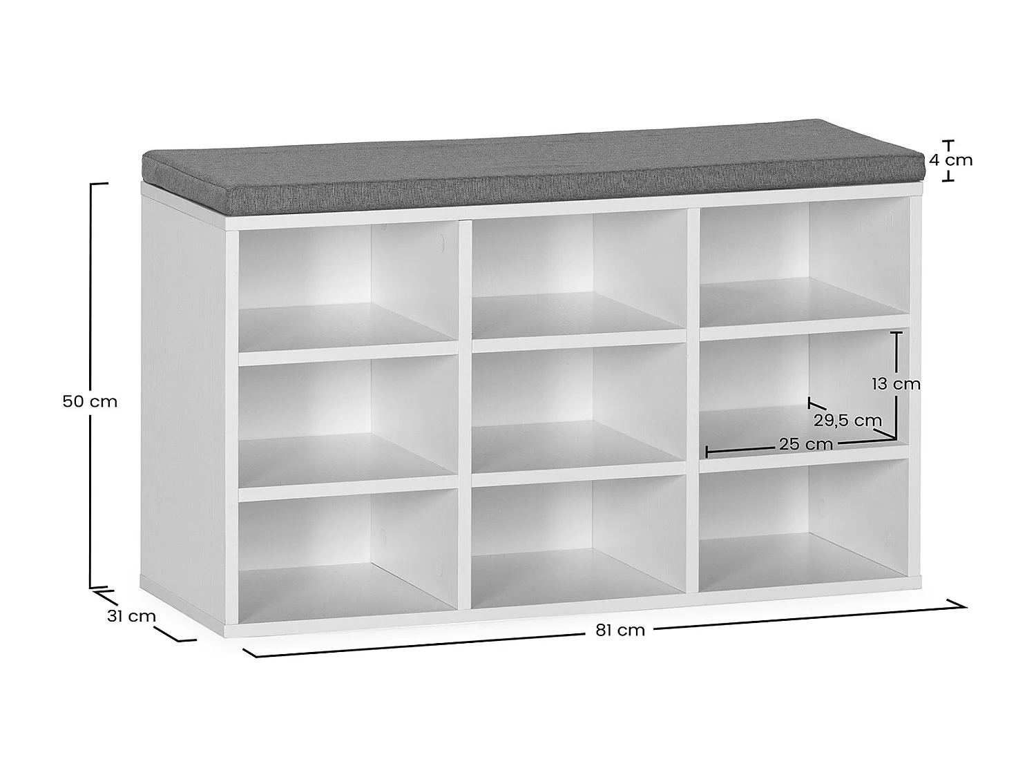 Banco zapatero Samuel Color Blanco 9 Huecos