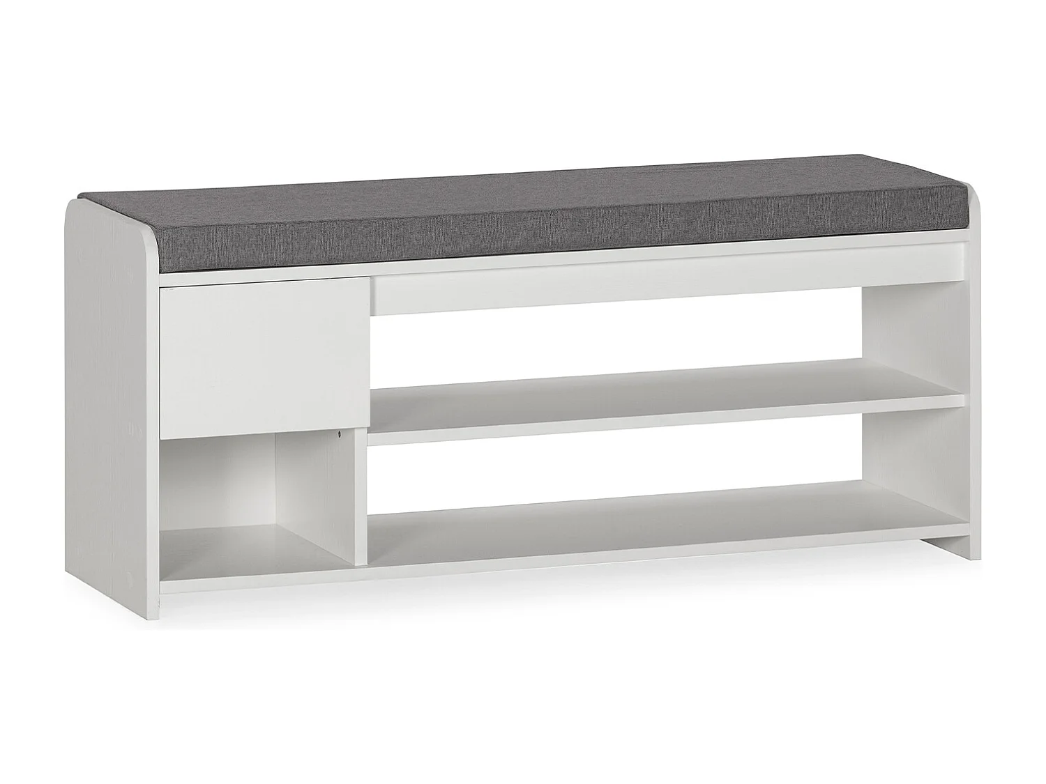 Banco zapatero Gabriel Color Blanco 3 Huecos y 1 cajón