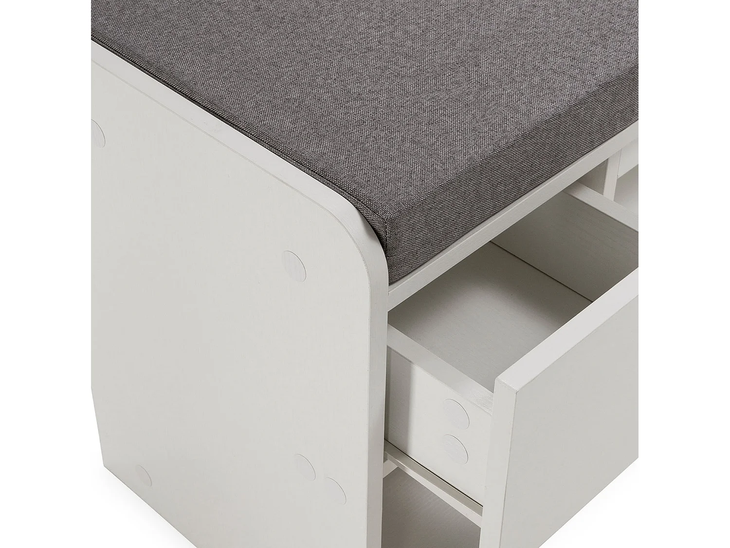 Banco zapatero Gabriel Color Blanco 3 Huecos y 1 cajón