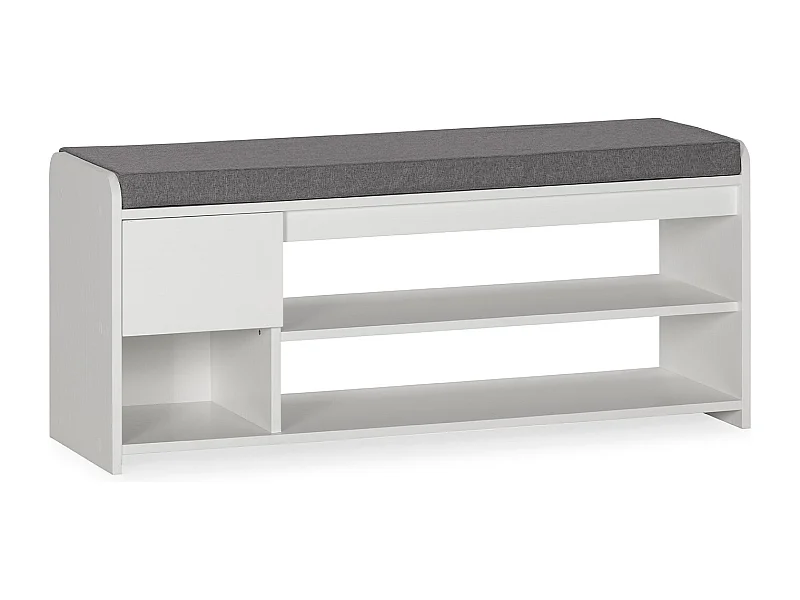 Banco zapatero Gabriel Color Blanco 3 Huecos y 1 cajón