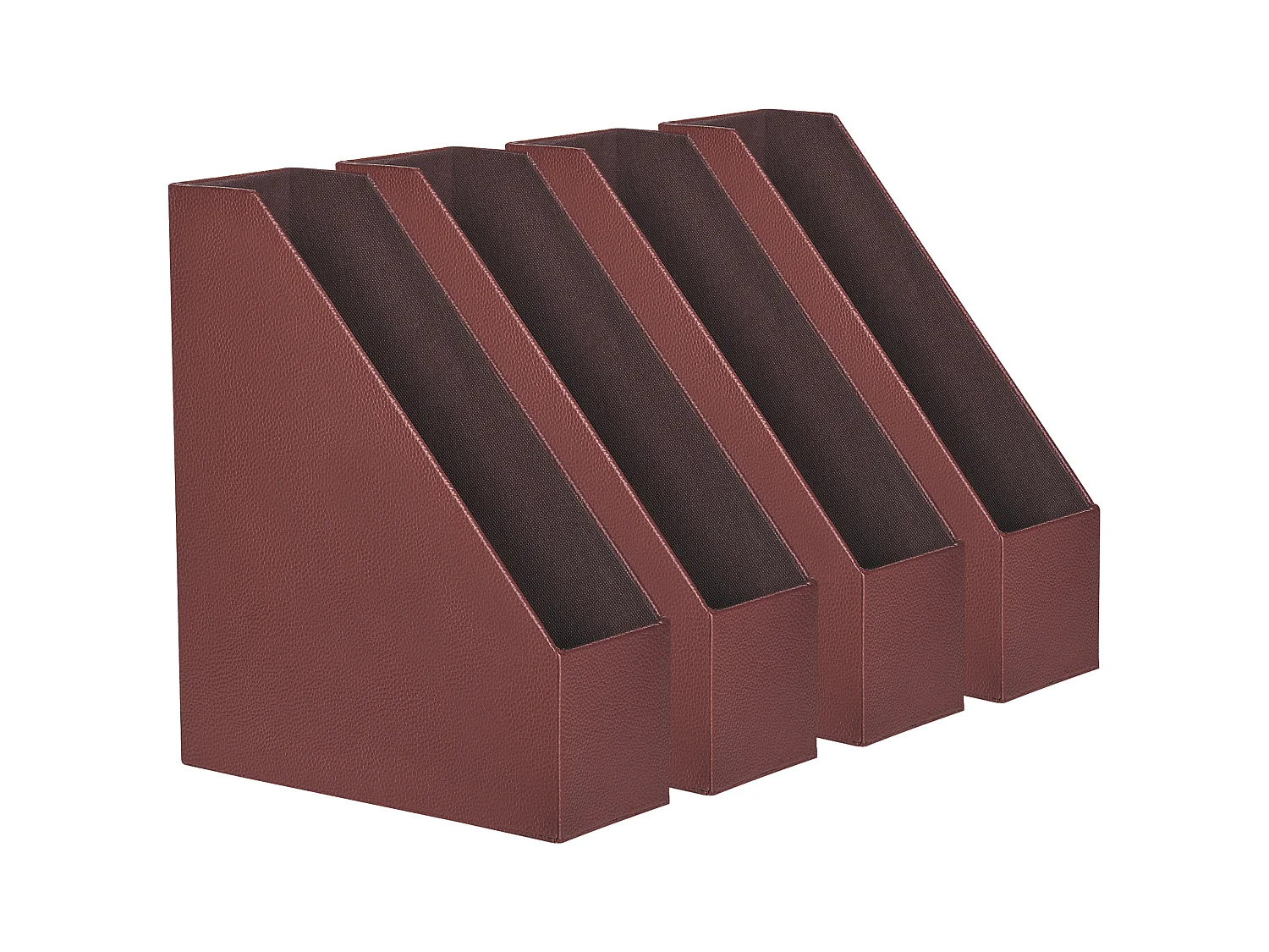 Lot de 4 porte-dossiers SUMER Cuir PU Rouge foncé