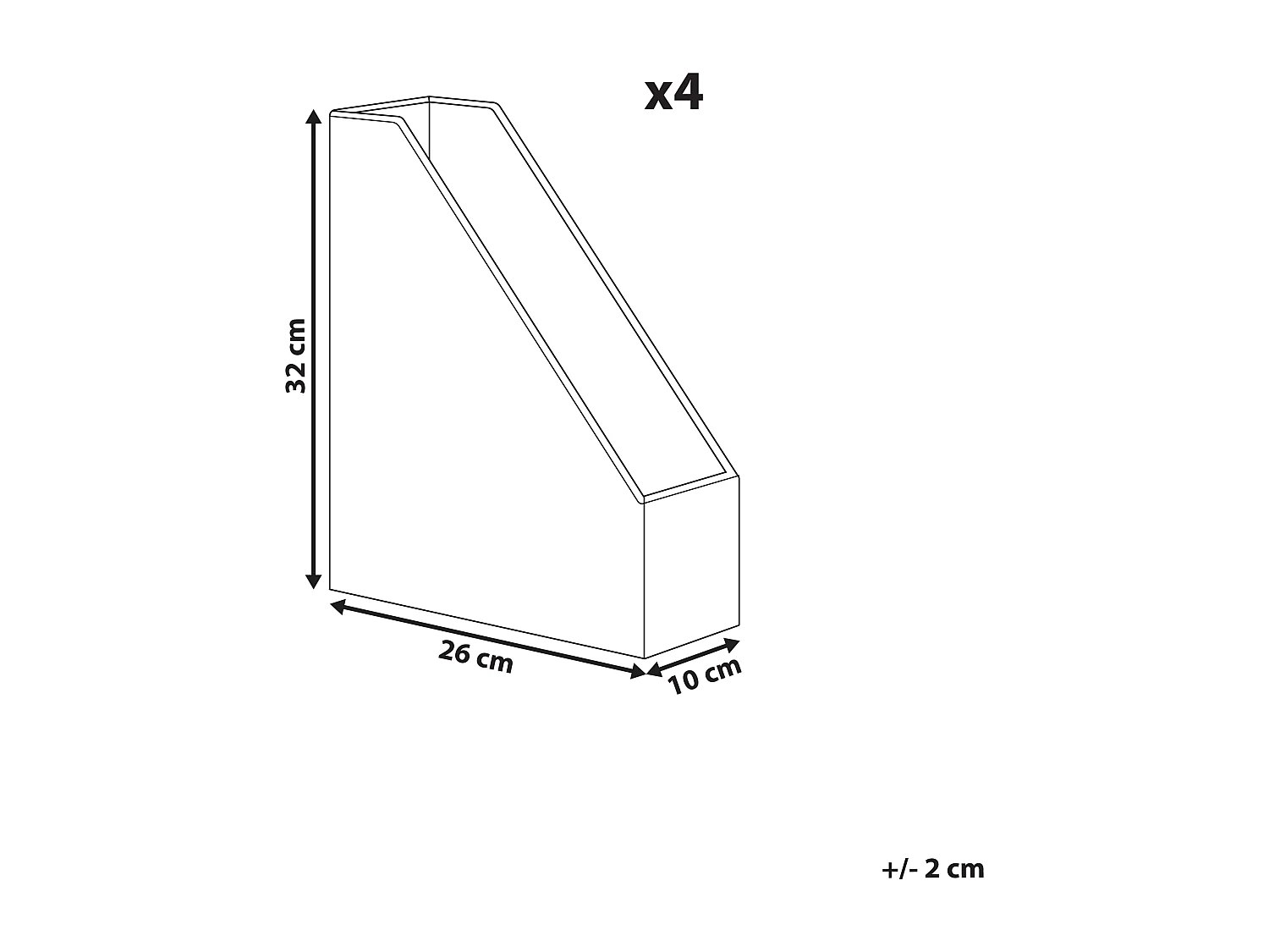 Conjunto de 4 archivadores SUMER Piel sintética Marrón dorado