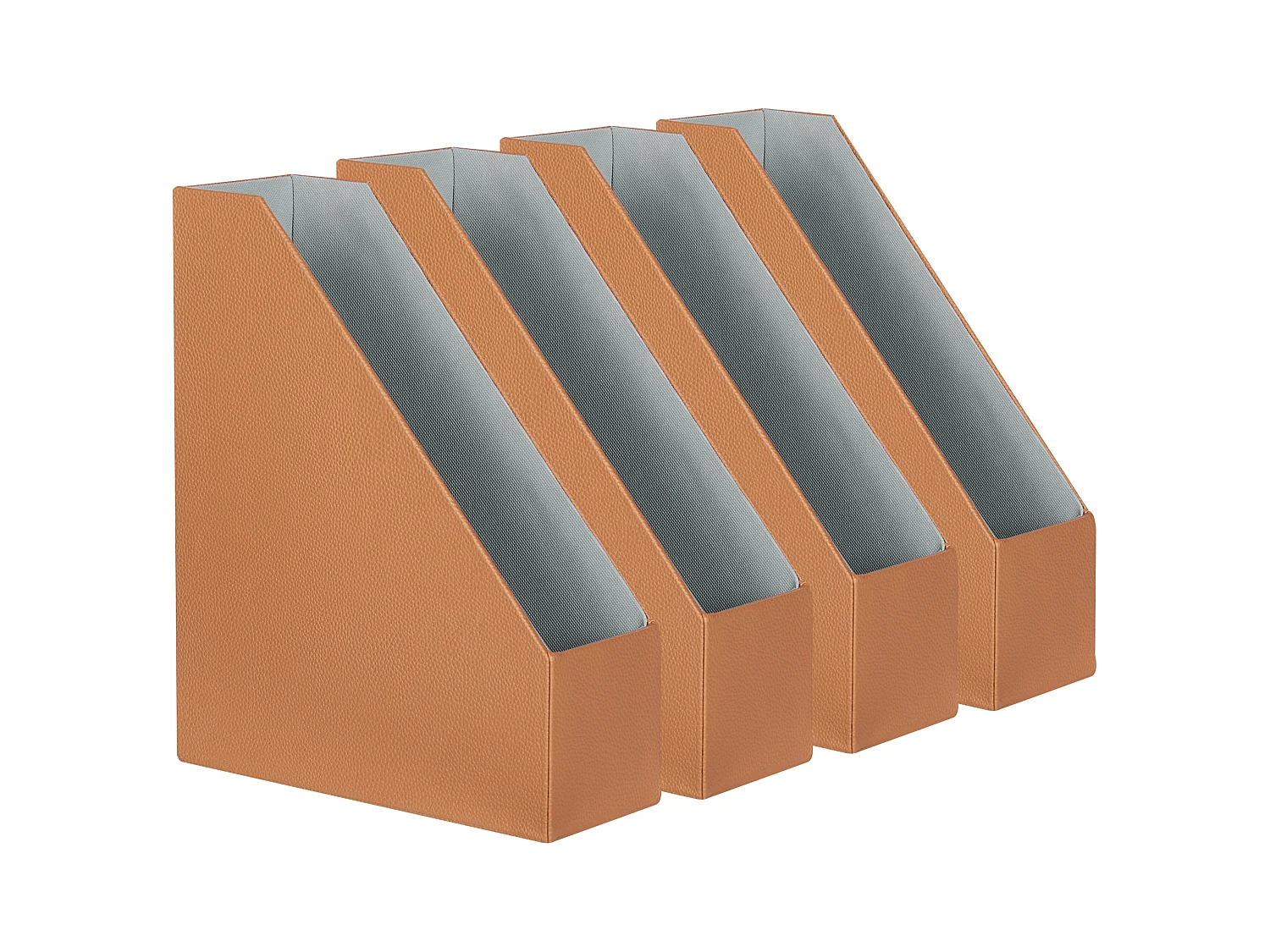 Lot de 4 porte-dossiers SUMER Cuir PU Marron doré