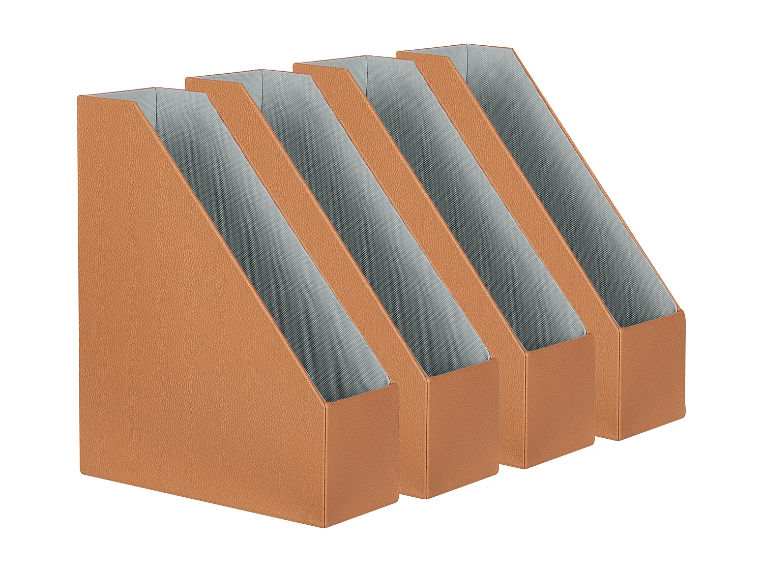 Lot de 4 porte-dossiers SUMER Cuir PU Marron doré