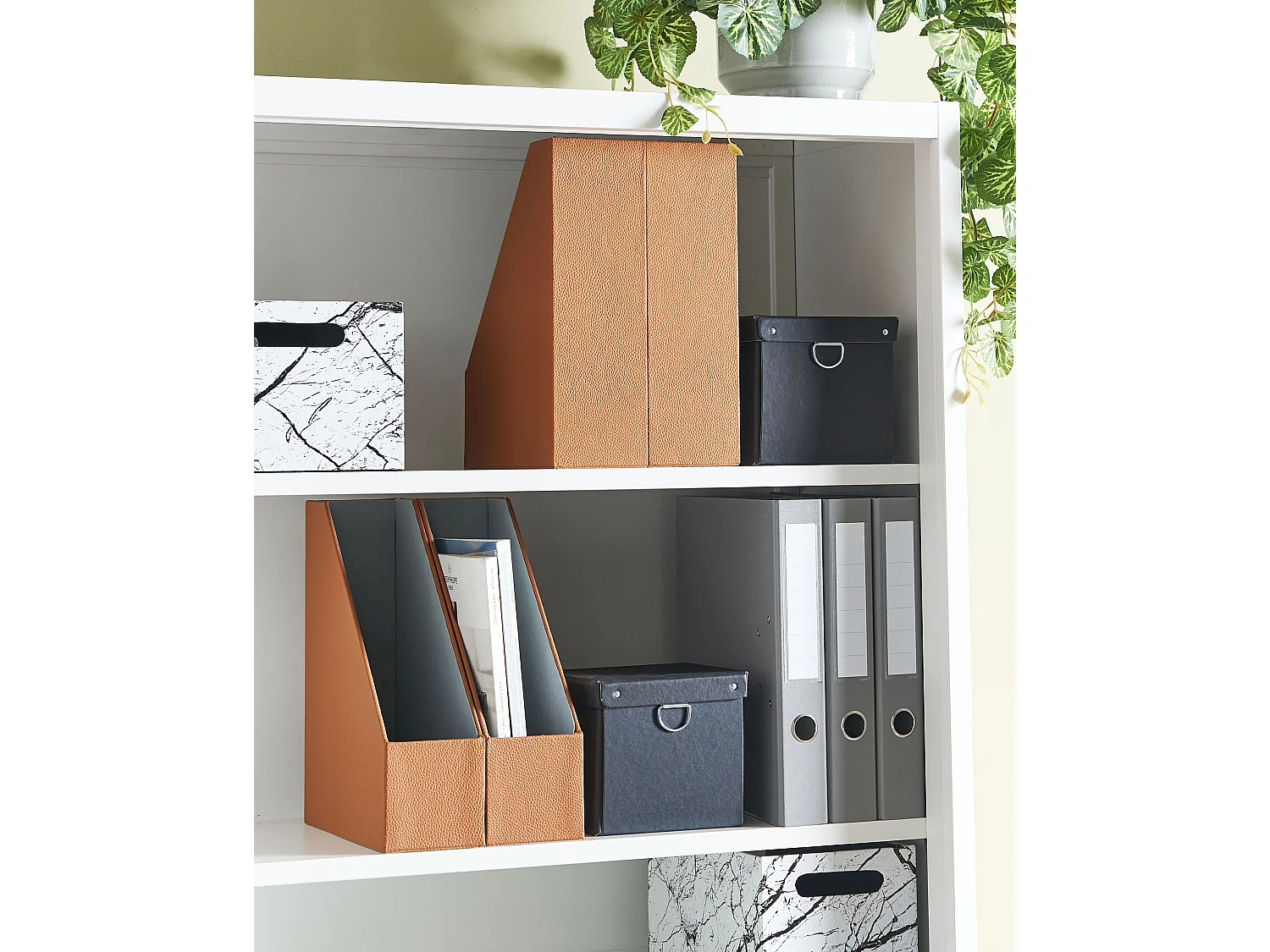 Lot de 4 porte-dossiers SUMER Cuir PU Marron doré