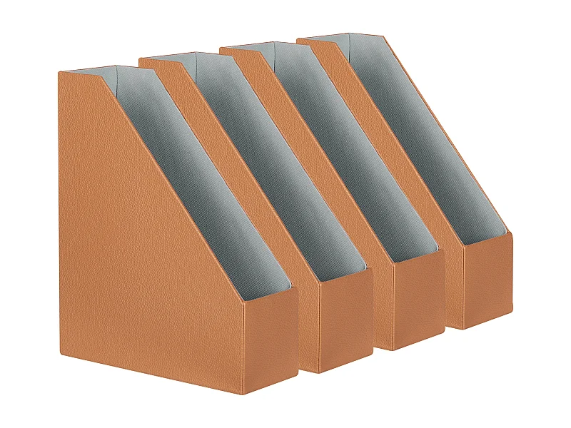 Lot de 4 porte-dossiers SUMER Cuir PU Marron doré