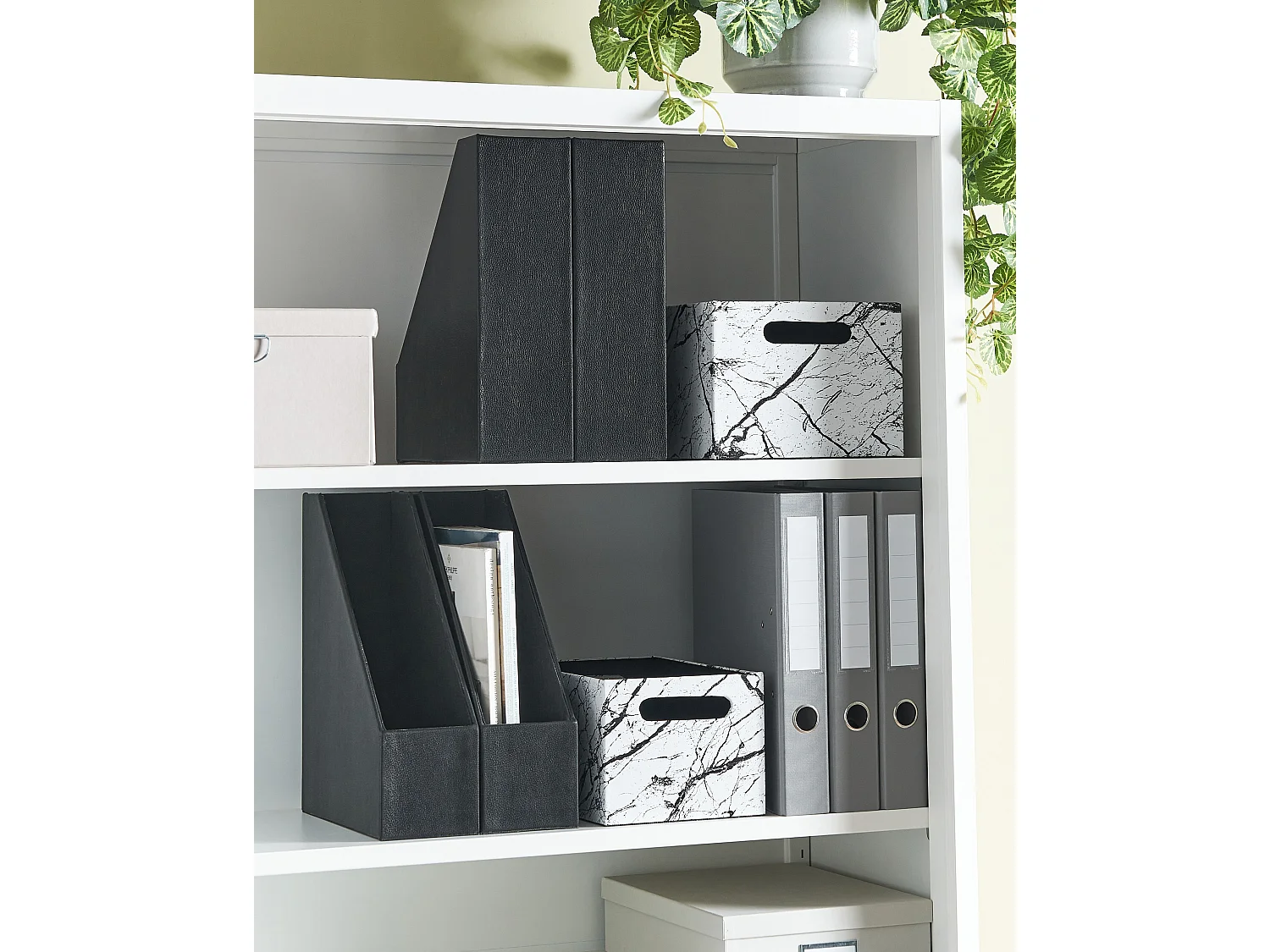 Lot de 4 porte-dossiers SUMER Cuir PU Noir