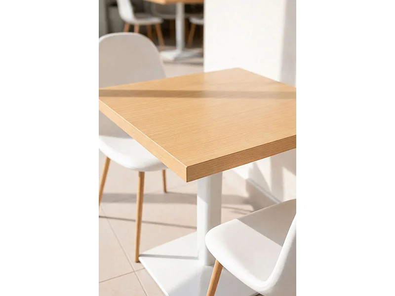 Mesas Bar - Mesa Kuat White 70 cm - Madera clara