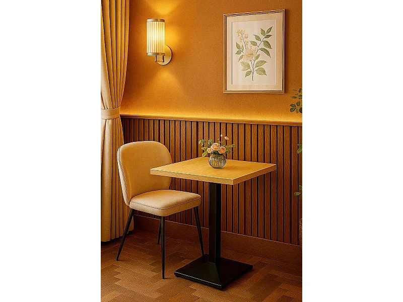 Mesas Auxiliares - Mesa Kuat Black 70 cm - Madera clara