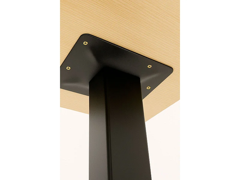 Mesas Auxiliares - Mesa Kuat Black 70 cm - Madera clara
