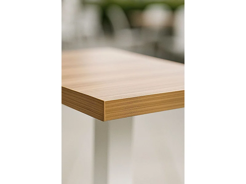 Mesas Auxiliares - Mesa Kuat White 60 cm - Madera oscura