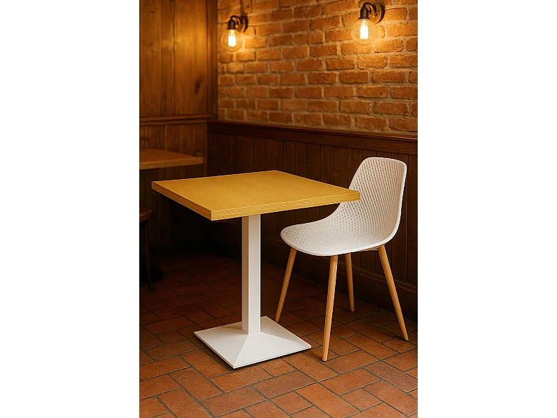 Mesas Auxiliares - Mesa Kuat White 60 cm - Madera clara