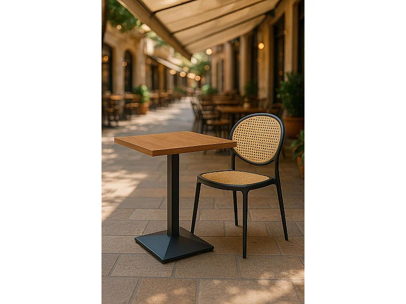 Mesas Auxiliares - Mesa Kuat Black 60 cm - Madera oscura