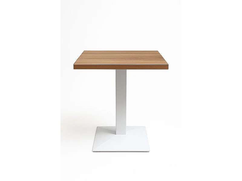 Mesas Auxiliares - Mesa Kuat White 70 cm - Madera oscura