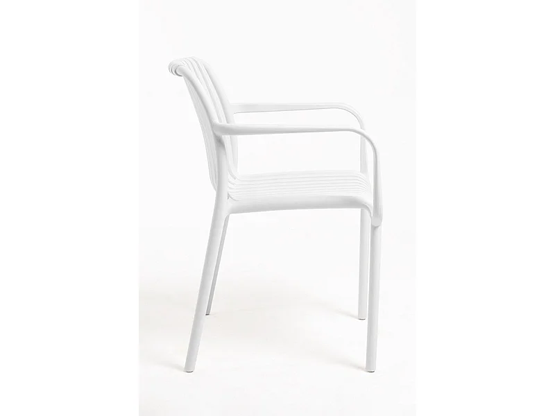 Sillas Jardín - Silla Somer con Reposabrazos - Blanco