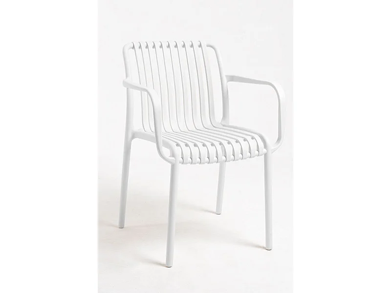Sillas Jardín - Silla Somer con Reposabrazos - Blanco
