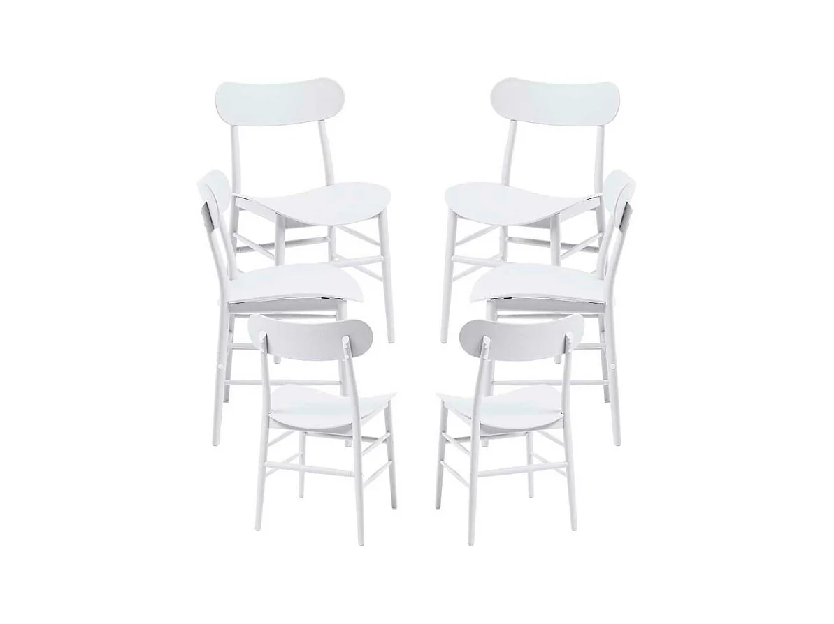 Packs Sillas Jardín - Pack 6 Sillas Teis - Blanco