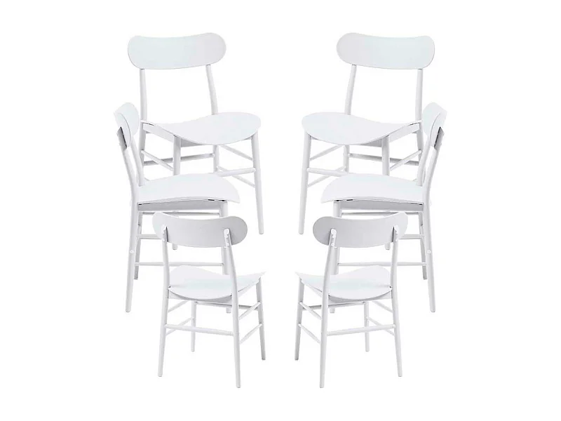 Packs Sillas Jardín - Pack 6 Sillas Teis - Blanco