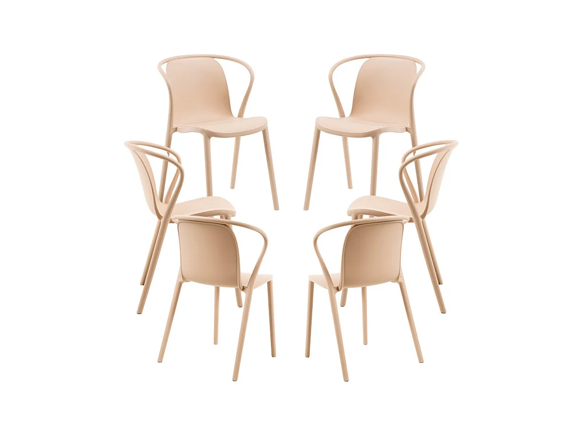 Packs Sillas Jardín - Pack 6 Sillas Zotli - Beige