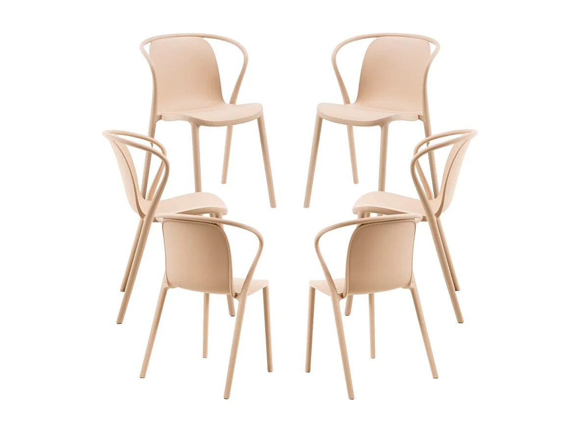 Packs Sillas Jardín - Pack 6 Sillas Zotli - Beige