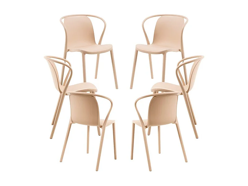 Packs Sillas Jardín - Pack 6 Sillas Zotli - Beige