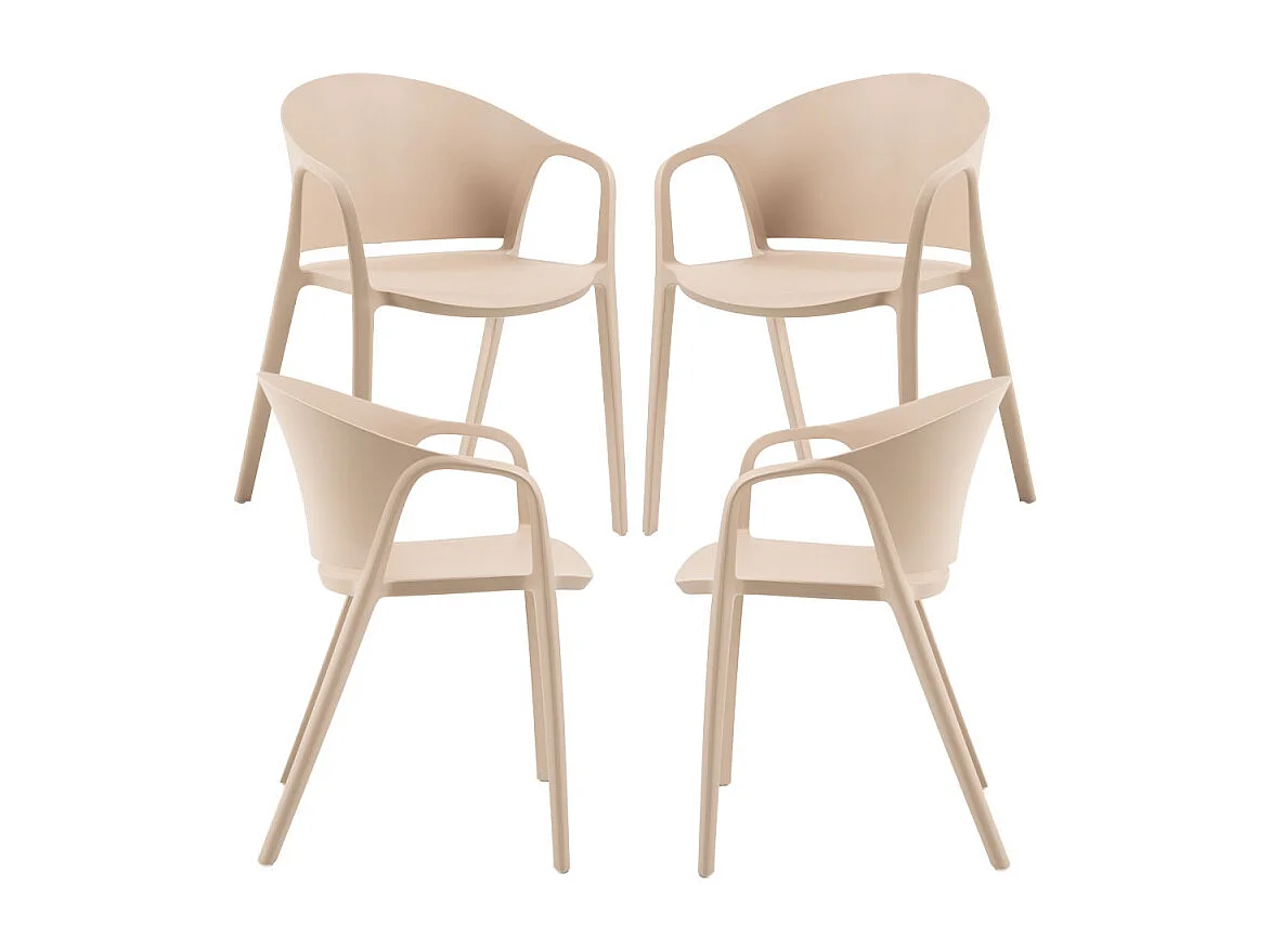 Packs Sillas Jardín - Pack 4 Sillas Tasla - Beige