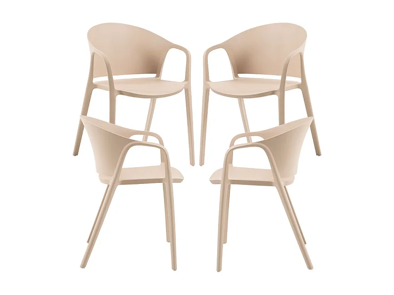 Packs Sillas Jardín - Pack 4 Sillas Tasla - Beige