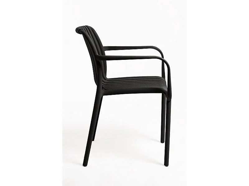 Sillas Jardín - Silla Somer con Reposabrazos - Negro