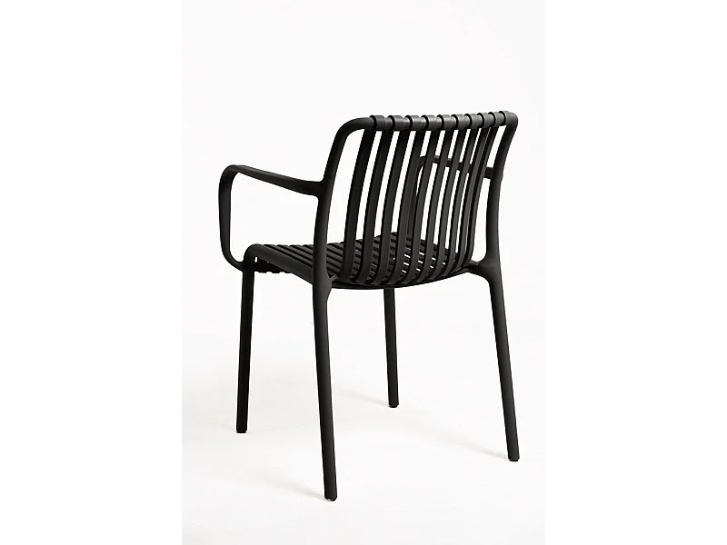 Sillas Jardín - Silla Somer con Reposabrazos - Negro